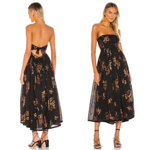 Free People Baja Babe Midi Dress Black